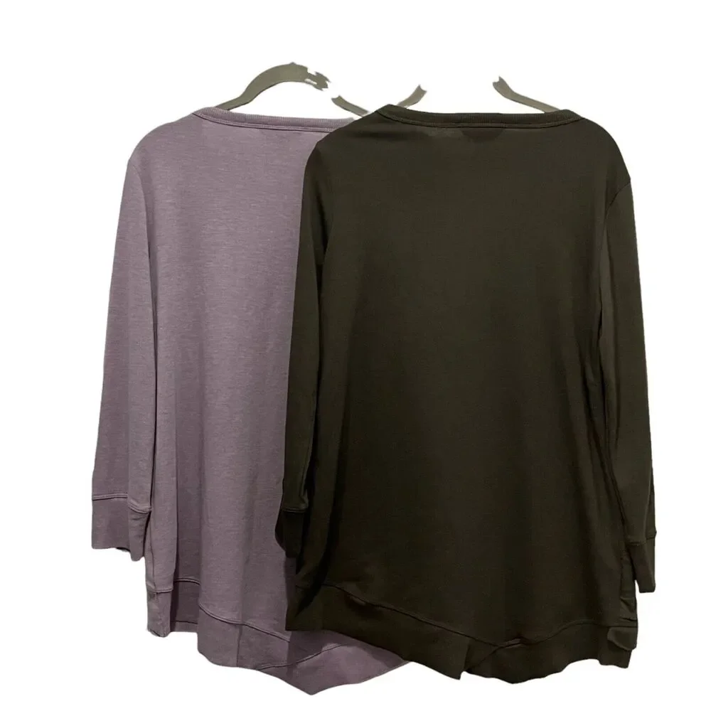 Simply Vera Vera Wang Sweatshirt Top Shirt Double Ruffle Women's Size XS Set 2